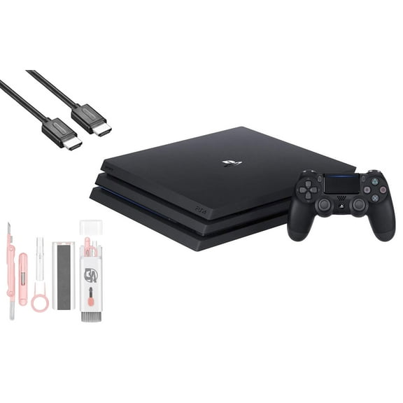 Pre-Owned Sony PlayStation 4 Pro 1TB Gaming Console Black HDMI Cable With BOLT AXTION Cleaning Kit Bundle ( )