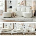thumbnail image 6 of ALEAVIC Modern Curved Sofa with Pillows, Boucle Fabric Sectional Sofa for Living Room, Beige, 6 of 7