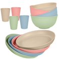 thumbnail image 1 of XmhyTop-A 12-Piece Dinner Plate Set - Dinnerware Sets for Family Meals, Kitchen Dishes Set with Wheat Straw Material, Service for 4,Multicolor A, 1 of 5