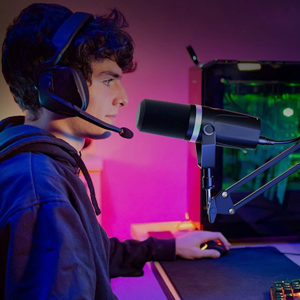 HUISZJ Competitive Microphone, Dynamic Computer Microphone PC Computer Gaming, Dynamic Gaming Microphone for Studio Recording