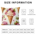 thumbnail image 5 of Autua Ice Cream Cones Flowers Cherry Graphic Decorative Cushion Cover for Home Couch Living Room Bed Sofa - Summer Throw Pillow Case 1PC 12x12in, 5 of 5