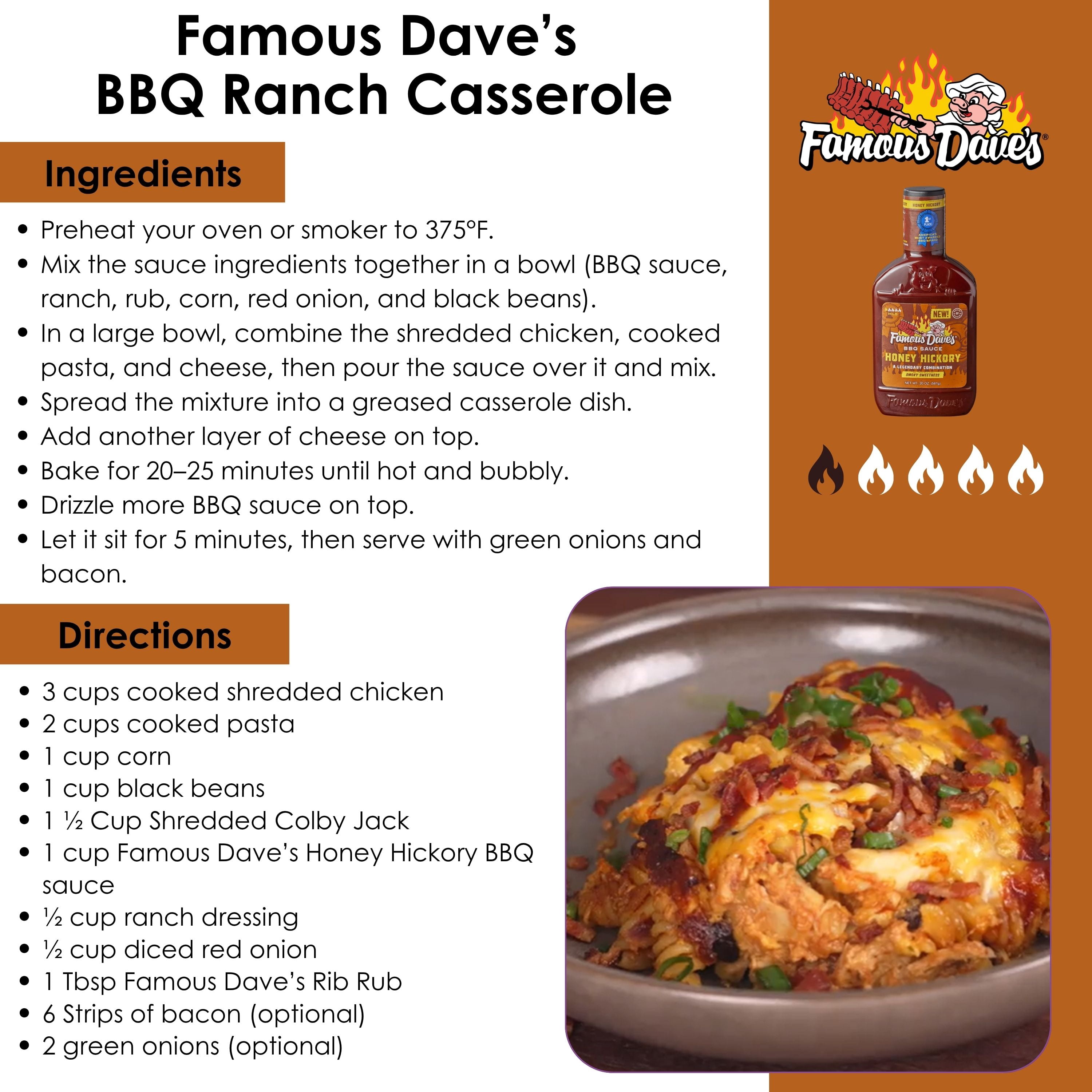 (4 pack) Famous Dave's Honey Hickory BBQ Sauce, 20 oz