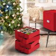 thumbnail image 5 of Hearth & Harbor Small Christmas Ornament Storage Box - Fits up to 64 Holiday Ornaments - Red Fabric Cube, 5 of 7