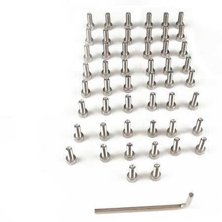 

50PCS/Set M4x10mm Stainless Steel Metric Allen Head Therad Allen Head Bolt Hex Hexagon Socket Cap Screw + Wrench