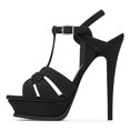 thumbnail image 2 of YDN Women's T-Strap Buckle Platform Sandals Peep Toe Stiletto High Heels Strappy Pumps Dressy Evening Prom Shoes Size 8.5 Black, 2 of 3