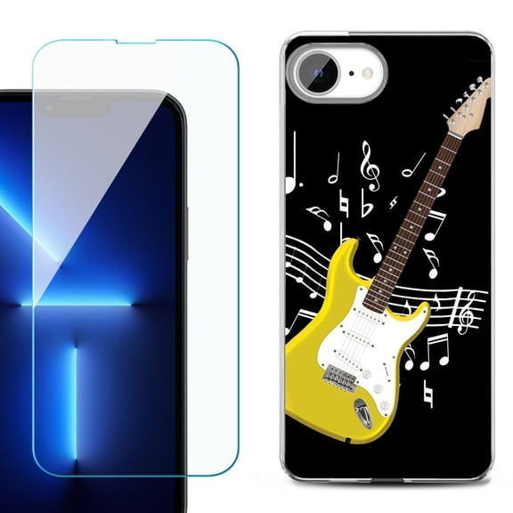 Phone Case for iPhone 17e, with Screen Protector, by OneToughShield - Guitar Yellow