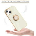 thumbnail image 2 of Compatible for iPhone 14 Case with Ring Holder Kickstand [with Magnetic] Soft TPU Cover Shockproof Electroplated Slim Thin Protective Phone Case for iPhone 14 White, 2 of 13