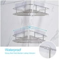 thumbnail image 2 of Organizador de pared adhesivo para baño, cocina e inodoro: paquete de 2 estantes de ducha de esquina de acero inoxidable, 2 of 7