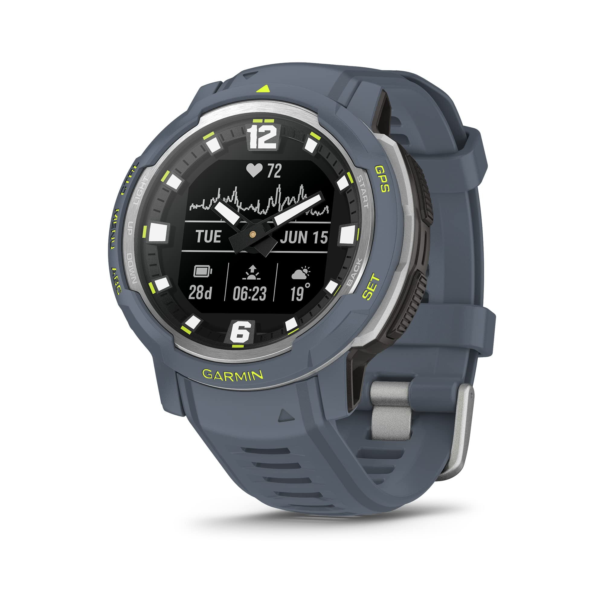  Garmin Instinct Crossover Solar, Rugged Hybrid Smartwatch with  Solar Charging Capabilities, Analog Hands and Digital Display, Tidal Blue,  Adjustable : Electronics