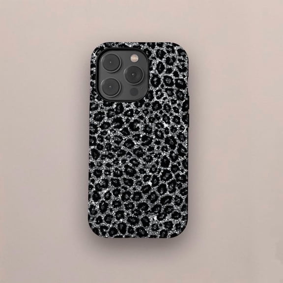 Black Leopard Cheetah Print Minimalist Phone Case for iPhone 11 12 13 14 15 16 17 Pro Max