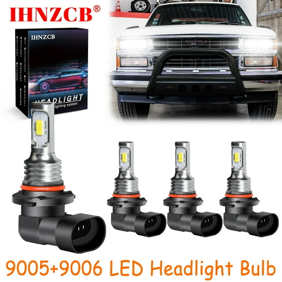 IHNZCB for 1988-1998 Chevy C10 C/K Gmt400 Pickup Truck 1500/2500 White LED Headlights Bulb High/Low Beam,9005 9006,YHB,Y01
