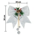 thumbnail image 6 of 2 Pack Red Christmas Bows Outdoor Decorations, Large Christmas Tree Topper Bow, Velvet Wreath Bow with Glitter for Xmas Home Front Door Decor,Silver, 6 of 8