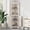 Beige, variant on Tall Corner Cabinet with Doors, Freestanding Linen Cabinet with Open Shelves, Space-Saving Storage Cabinet for Living Room, Bathroom, Kitchen, White