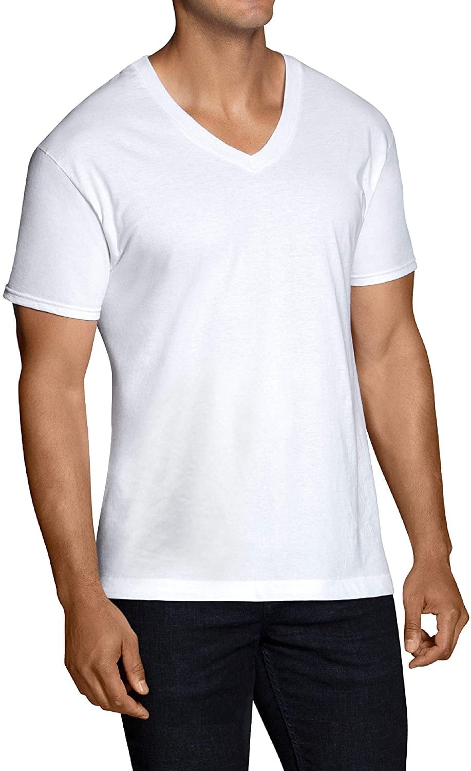 Fruit of the Loom Men`s 6-Pack White V-Neck T-Shirt, XL, White - Walmart.ca