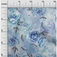 thumbnail image 2 of oneOone Viscose Chiffon Medium Blue Fabric Florals Diy Clothing Quilting Fabric Print Fabric By Yard 42 Inch Wide, 2 of 4