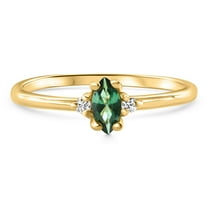 Pompeii 1/3Ct TW Marquise Emerald & Diamond Ring 10k Gold Lab Grown (GH,VS)