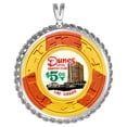 thumbnail image 4 of Sterling Silver 39mm Coin Rope Bezel Pendant for Men and Women Prong Back Square fits 1 Oz Silver Rounds Casino Chips Mexican Cien Pesos Coin Not Included, 4 of 5
