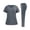 Gray, variant on Women Scrub Set V-Neck Short Sleeve Pocket Top with Long Pants Nursing Uniform Quick Dry Moisture Wicking Workwear for Nurse CNA Caregiver （1PC Top + 1PC Bottom）