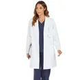 thumbnail image 4 of cimmuovere White Long Sleeve Loose Multi-Pocket Open Front Lab Coat, 4 of 6