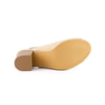 thumbnail image 5 of BLISSFUL STEP Women's Elegant Peep Toe Slingback Block Heel Ankle Boots Beige 9, 5 of 7