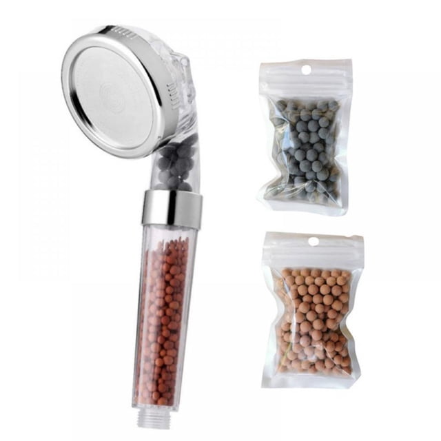 Shower Head + 15G Gray Anion Filter Stone + 60G Red Anion Filter Stone Functional Spray Hand Shower Suitable For Dry Skin And Hair