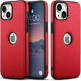 thumbnail image 5 of Designed for iPhone 13 Leather Case, Heavy-Duty Tough Rugged Lightweight Slim Shockproof Protective Case for iPhone 13, Red - By Entronix, 5 of 7