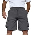 thumbnail image 3 of Men's Casual Sports Shorts with Elastic Waistband Zipper Pocket, Athletic Shorts, Quick Dry, Lightweight, Stretchy, Gym Workout, Running, Hiking, Daily Wear, Summer | AESTIVO,Dark Gray 5XL, 3 of 9