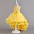 thumbnail image 4 of XBASW Baby Kids Girls Trailing Dress Sleeveless Princess Dress Toddler Girls Hosting Evening Pageant Performance Gown for 4-12 Years, 4 of 10