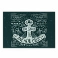 thumbnail image 1 of Anchor Cutting Board, Hand Drawn Hipster Design with an Anchor and Lettering on Grunge Background, Decorative Tempered Glass Cutting and Serving Board, Small Size, Dark Blue White, by Ambesonne, 1 of 1