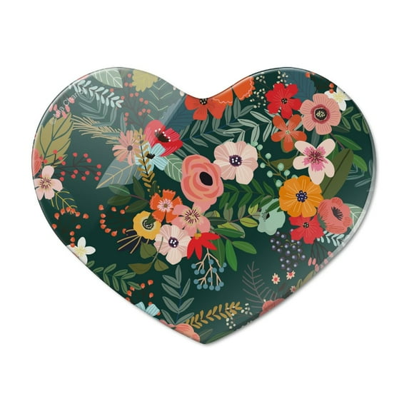 Anna Floral Pattern Heart Acrylic Fridge Refrigerator Magnet