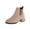 Khaki, variant on Women's Chunky Block Heel Slip On Ankle Boots with Elastic Sided Fall Winter Booties Solid Color Low Heel Round Toe Suede Ankle Boots