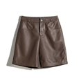 thumbnail image 1 of Womens Shorts Trendy High Waisted Genuine Leather Look Stretchy Jean Shorts Short Denim Pants with Pockets Comfy, 1 of 5