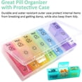thumbnail image 2 of Organizador semanal de pastillas Pastillero 3 veces al día Pastillero para 7 días Compartimentos grandes Pastillero a prueba de humedad Recordatorio de medicamentos Contenedor portátil para, 2 of 5