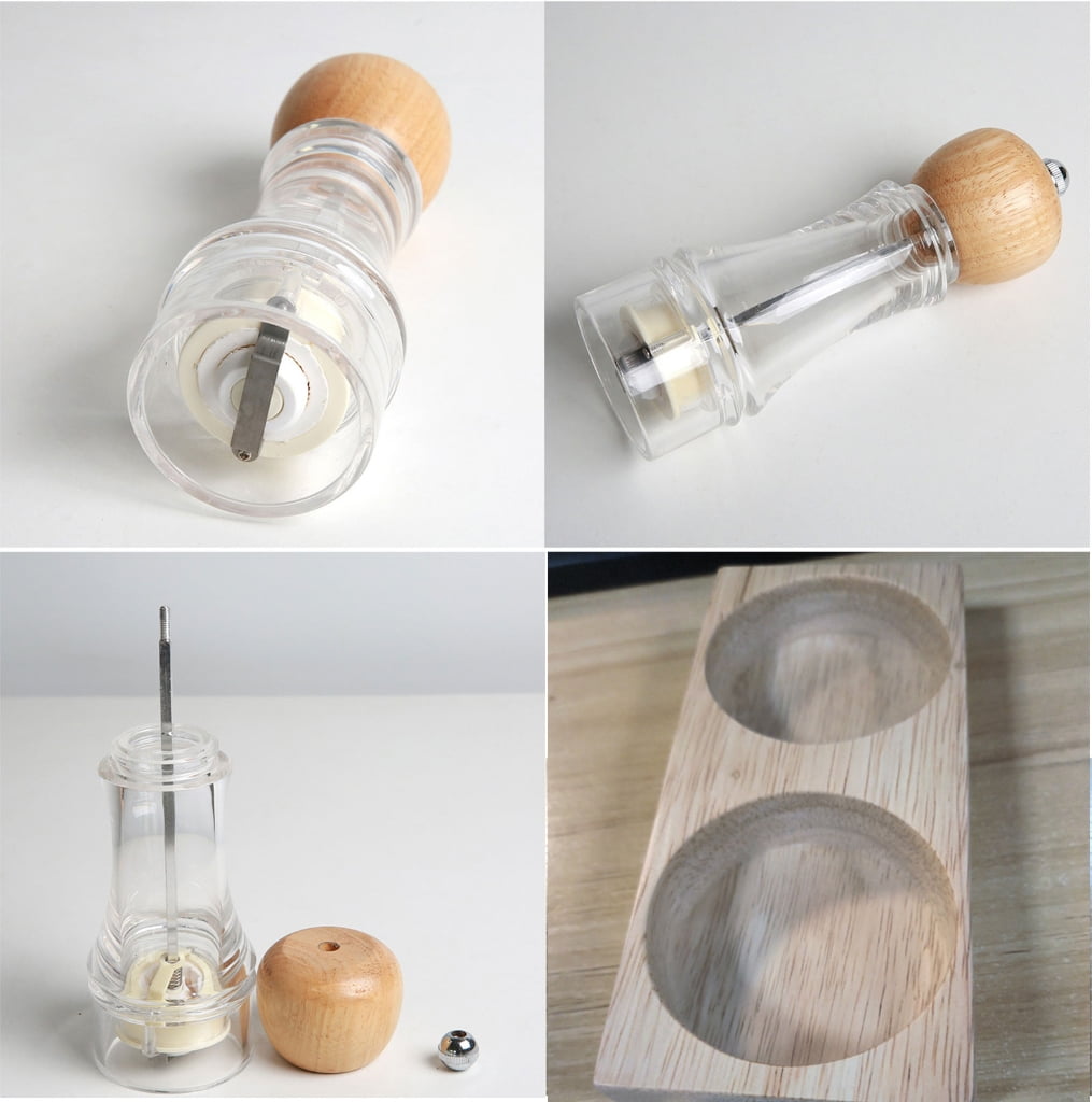 Manual Wood Peppers Grinder Refillable Manual Salts Grinder Peppers Mill Grinder with Adjustable Coarse Easy to