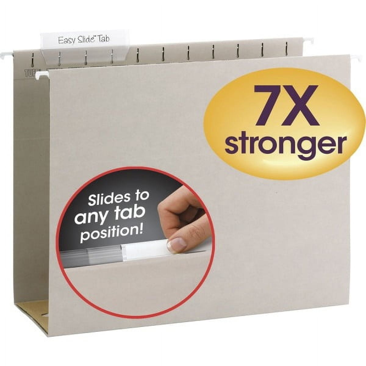 Smead TUFF Extra Capacity Hanging File Folders Letter Steel Gray 18/Box 64242