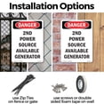 thumbnail image 3 of 2nd Power Source Available Generator OSHA Danger Aluminum Sign 24 Inch x 18 Inch - 10 Pack, 3 of 8