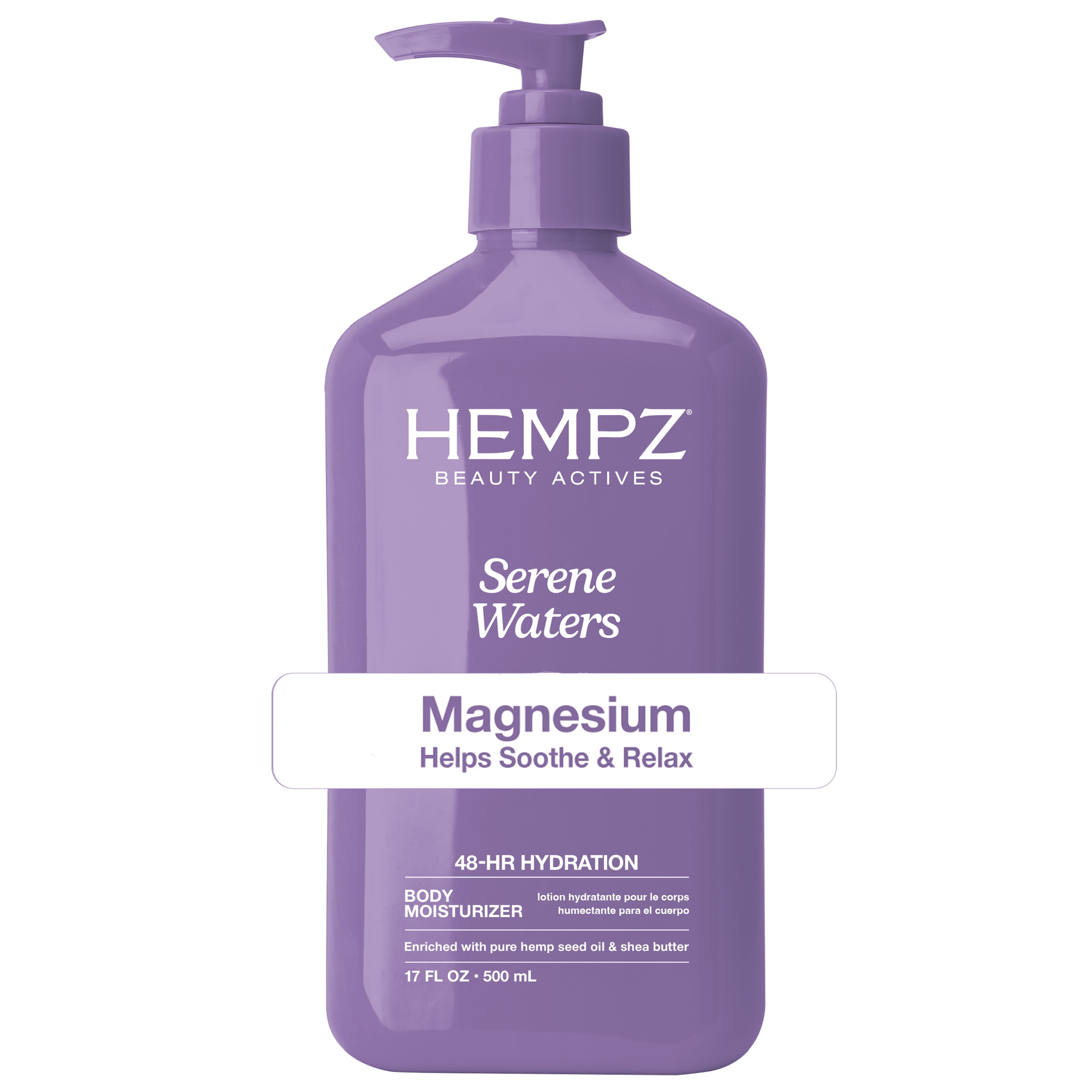 (2 pack) Hempz Beauty Actives Serene Waters Body Moisturizer Lotion with Relaxing Magnesium, 17 fl.oz.