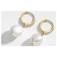 thumbnail image 2 of Baroque Pearl Earrings Dangle Ear Studs Earrings For Women Jewelry Gift for Wife Girlfriend Mother, Gold, 2 of 4
