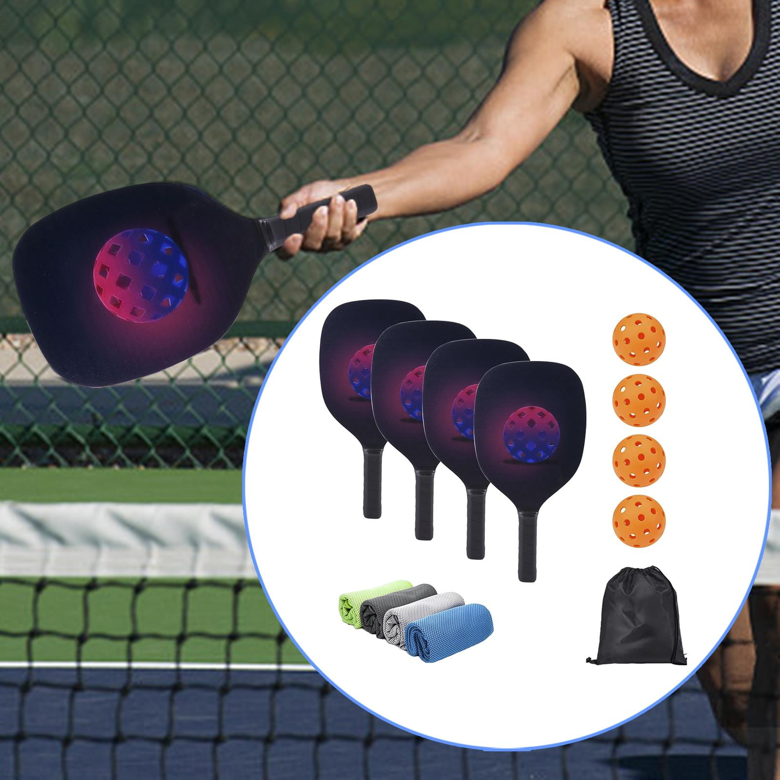 harayaa Pickleball Paddles Set Rackets 4 Balls Lightweight 1 Carry Bag for Men Beginners 4 Racket Set