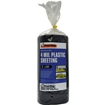 Frost King P350BW Black Polyethylene 3 x 50 ft, 4 Mil Thickness Sheeting Tarp