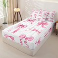 thumbnail image 2 of Manfei Pink Bow Heart Zipper Full Size Comforter Sets with Fitted Sheet and 2 Pillowcases For Girls,Cartoon Stars Accent Zipper Bedding Set For Kids,Pink Reversible,4 Pieces, 2 of 7
