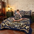thumbnail image 3 of Manfei Bald Eagle Twin Bedding, 250 Freedom 1776-2026 Print Bedding Comforter Set, Ornate Navy Gold, Black Reversible 7 Pieces, 3 of 6