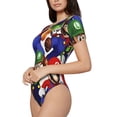 thumbnail image 2 of Lsque Mario Women's Crew Neck Short Sleeve Bodysuit Basic T Shirts Tops Onesie Adult Cute Pajama-Medium, 2 of 8