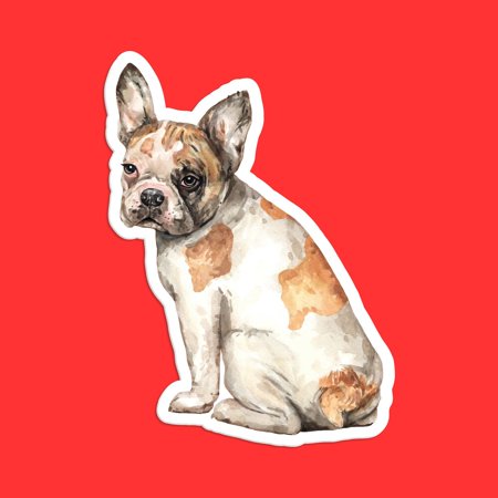 DOPASTICKER Realistic French Bulldog Sticker Detailed Dog Illustration Cute Pet Art Dog Lover Decor Phone Decal Water Bottle Stickers Cars Stickers Water Bottle Stickers For Kids