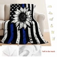 thumbnail image 5 of American Flag Blanket Soft Cozy Warm Throw Blanket for Couch, Plush Fuzzy Flannel Fleece Blankets for Sofa, Farmhouse Sunflowers Shabby Chic Country Black Blue Bed Blankets Gifts for Men, 50"x80", 5 of 9