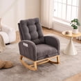thumbnail image 5 of Dtwnek Upholstered Rocking Chair withSide Pocket, High Back Lounge Chair for Living Room, Bedroom, Office, Dark Gray, 5 of 9