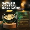 thumbnail image 6 of 3D Saturn Crystal Ball Night Light - LED Glass Light Hologram Lamp with Solid Wood Base, USB Powered Ball Lamp with Adjustable Brightness for Home Decor Display Gift, 2.4inch(60mm), 6 of 8
