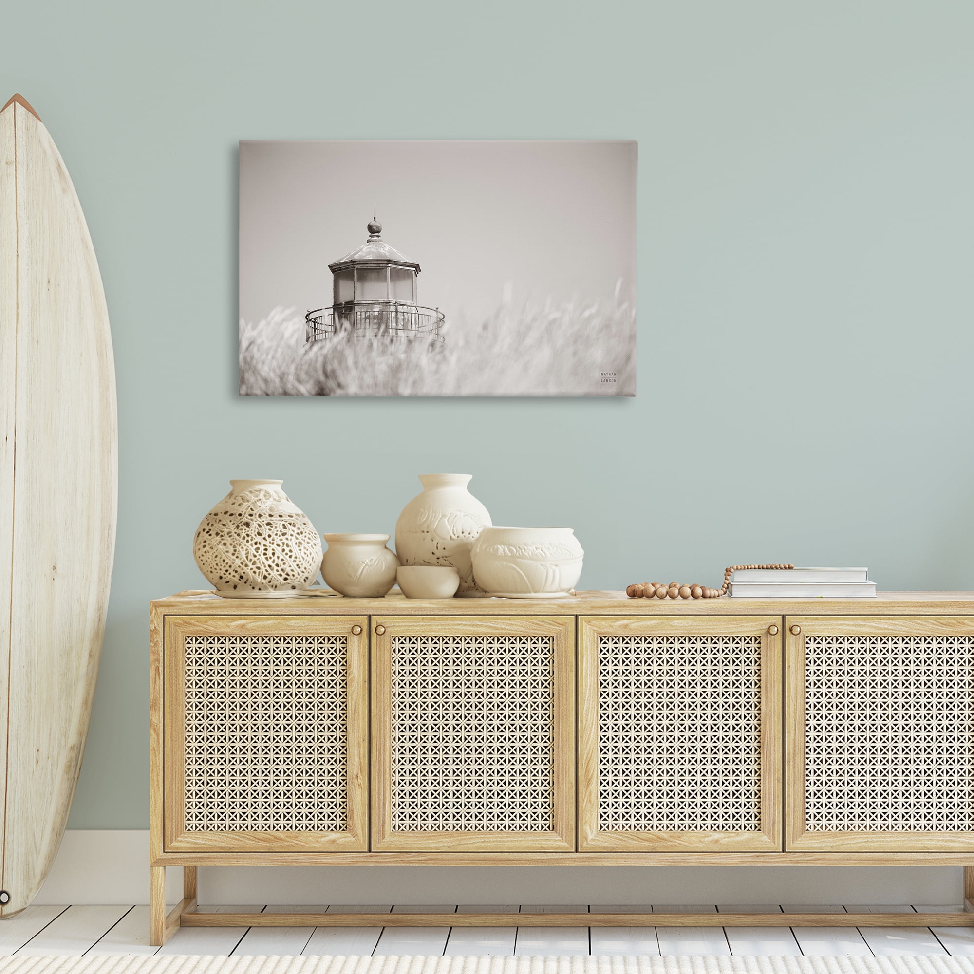 Stupell Industries Swaying Reeds & Lighthouse Landscape Photography Gallery Wrapped Canvas Art Print Wall Art, 36 x 24