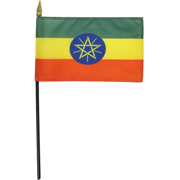 Ethiopia - 4"X6" Stick Flag