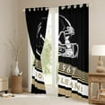 thumbnail image 3 of Erosebridal New Orleans Curtains and Drapes (38x45),yellow Stripes BlackoutCurtains for Bedroom,Rugby Helmet Curtains Pack of 2 (38x45),Stylish Living Room Decoration, 3 of 7